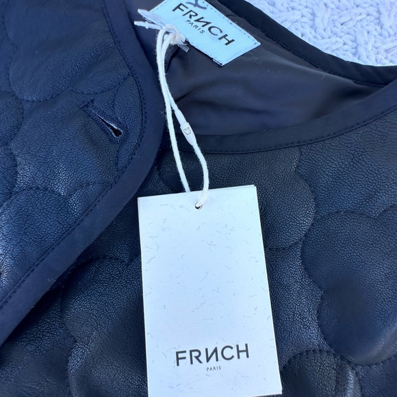 NEW FRNCH PARIS GISETTE/F12100 GILET NOIR MEDIUN WOMENS Black Quilted Vest - Picture 10 of 15